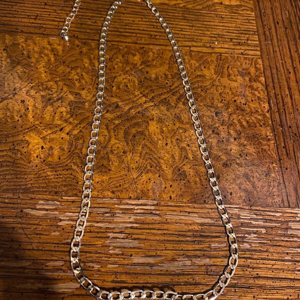 Gold Tone Curb Chain Necklace